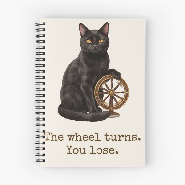 Item preview, The Wheel Turns You Lose Tarot Cat Pessimist Snark designed and sold by BLACKCAT-COVEN.
