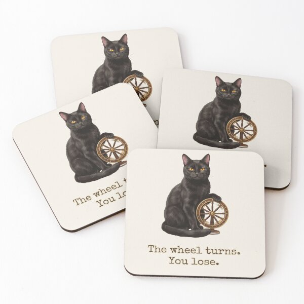 Item preview, The Wheel Turns You Lose Tarot Cat Pessimist Snark designed and sold by BLACKCAT-COVEN.