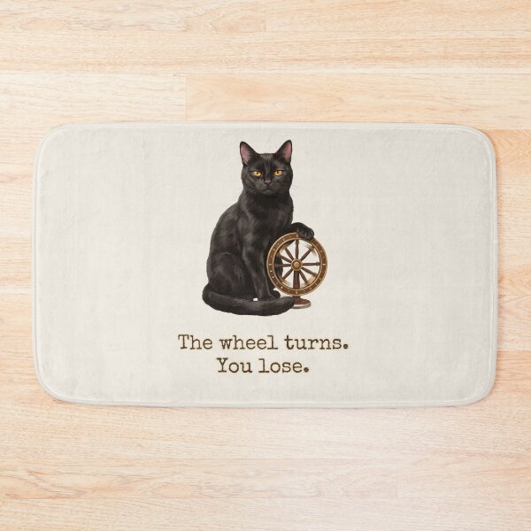 Item preview, The Wheel Turns You Lose Tarot Cat Pessimist Snark designed and sold by BLACKCAT-COVEN.