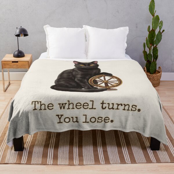 Item preview, The Wheel Turns You Lose Tarot Cat Pessimist Snark designed and sold by BLACKCAT-COVEN.