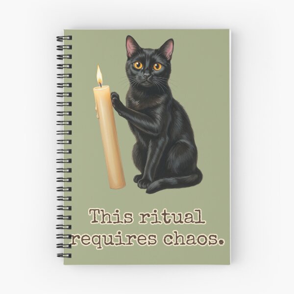 Item preview, This Ritual Requires Chaos Funny Black Cat Candle designed and sold by BLACKCAT-COVEN.