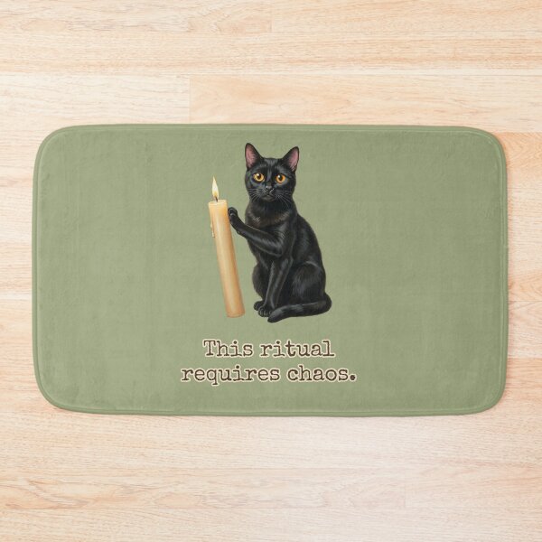 Item preview, This Ritual Requires Chaos Funny Black Cat Candle designed and sold by BLACKCAT-COVEN.