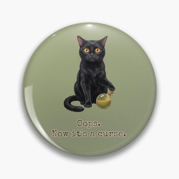 Item preview, Oops Now Its a Curse Potion Spill Black Cat Witch designed and sold by BLACKCAT-COVEN.