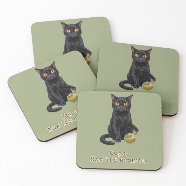 Item preview, Oops Now Its a Curse Potion Spill Black Cat Witch designed and sold by BLACKCAT-COVEN.