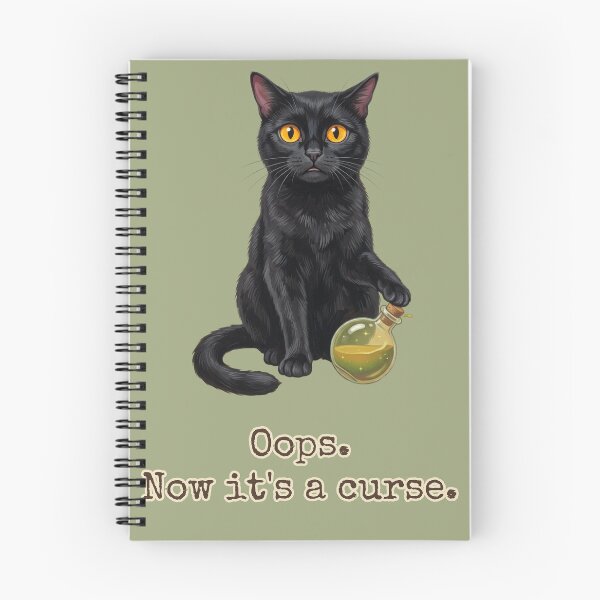 Item preview, Oops Now Its a Curse Potion Spill Black Cat Witch designed and sold by BLACKCAT-COVEN.