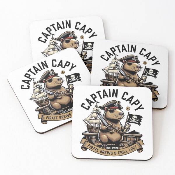Item preview, Captain Capy Pirate Capybara Treasure Chill Logo designed and sold by octozap.