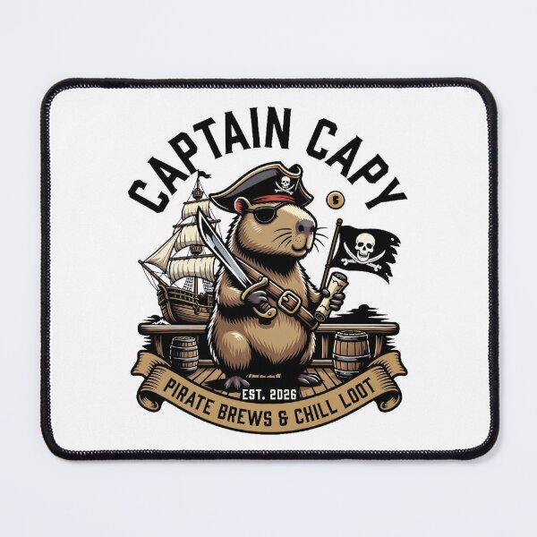 Item preview, Captain Capy Pirate Capybara Treasure Chill Logo designed and sold by octozap.