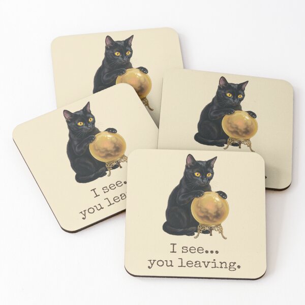 Item preview, I See You Leaving Funny Fortune Teller Black Cat designed and sold by BLACKCAT-COVEN.