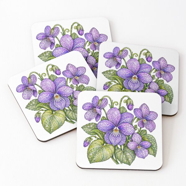 Item preview, Intricate Violets - February Birth Flower designed and sold by PaintedbyCarol.