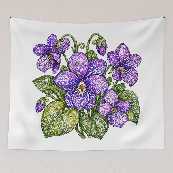 Item preview, Intricate Violets - February Birth Flower designed and sold by PaintedbyCarol.