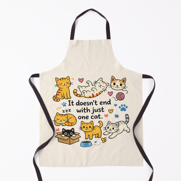 Item preview, It Doesn’t End With Just One Cat – Cute Kawaii Cat Lover Design designed and sold by blankTeeShirt.