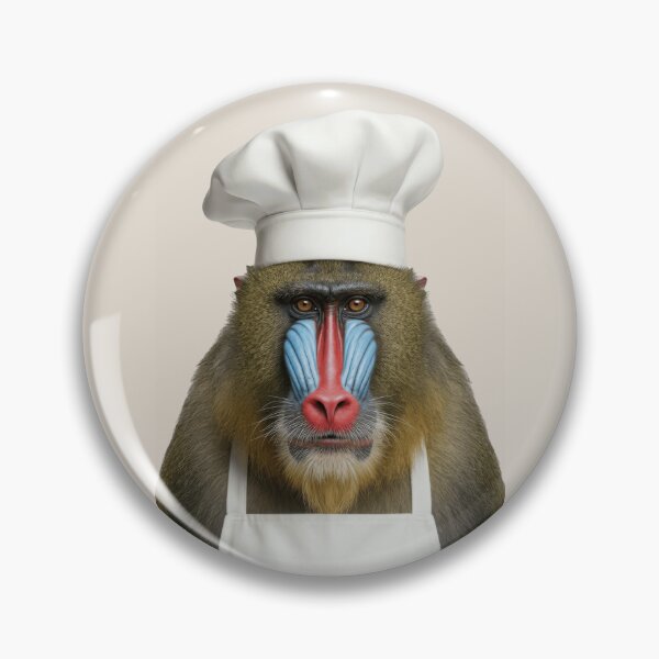 Item preview, Funny Mandrill Chef Realistic Animal Cooking Humor Art designed and sold by LazyOwlStore.