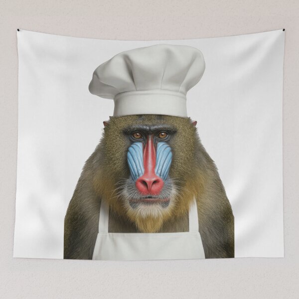 Item preview, Funny Mandrill Chef Realistic Animal Cooking Humor Art designed and sold by LazyOwlStore.