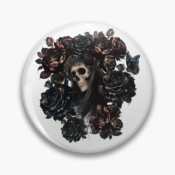 Item preview, Veiled memento // Gothic floral skull and butterfly designed and sold by Creativ_Design.