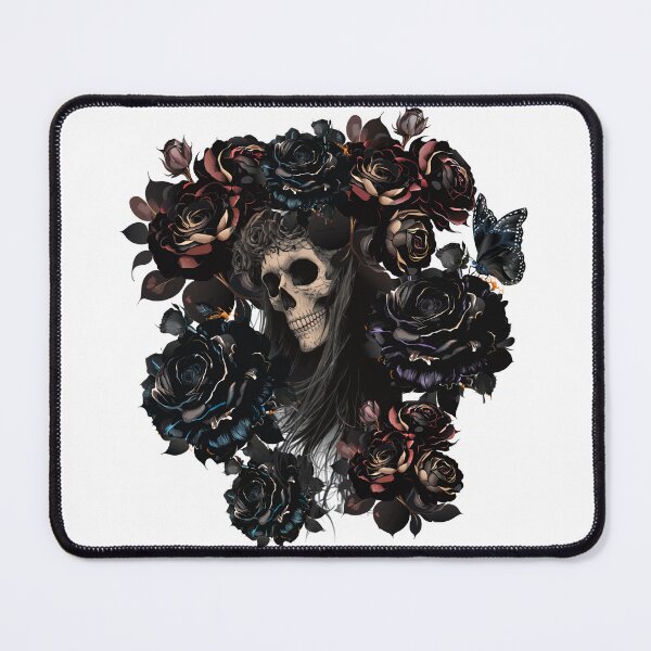 Item preview, Veiled memento // Gothic floral skull and butterfly designed and sold by Creativ_Design.