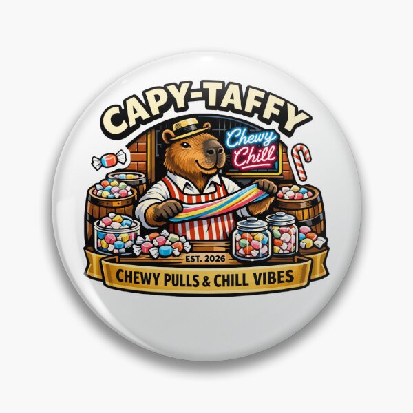 Item preview, Capybara Taffy Candy Pull Chill Vintage Logo designed and sold by octozap.