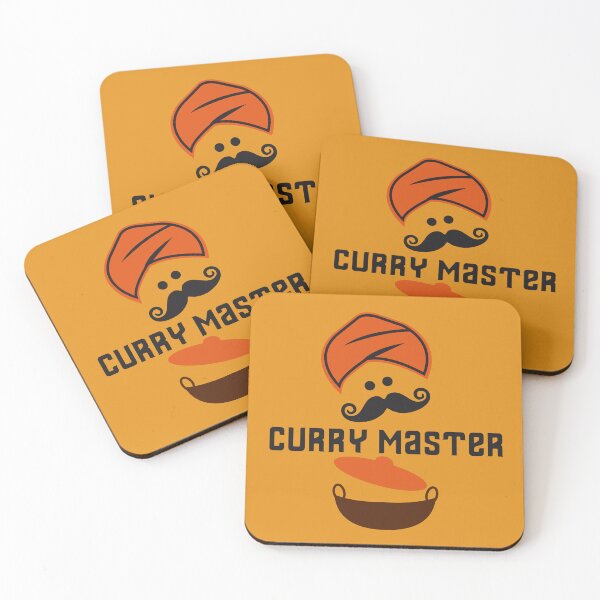 Artikelvorschau, Curry Master Indian Chef Turban und Schnurrbart entworfen und verkauft von CreativeTwins.