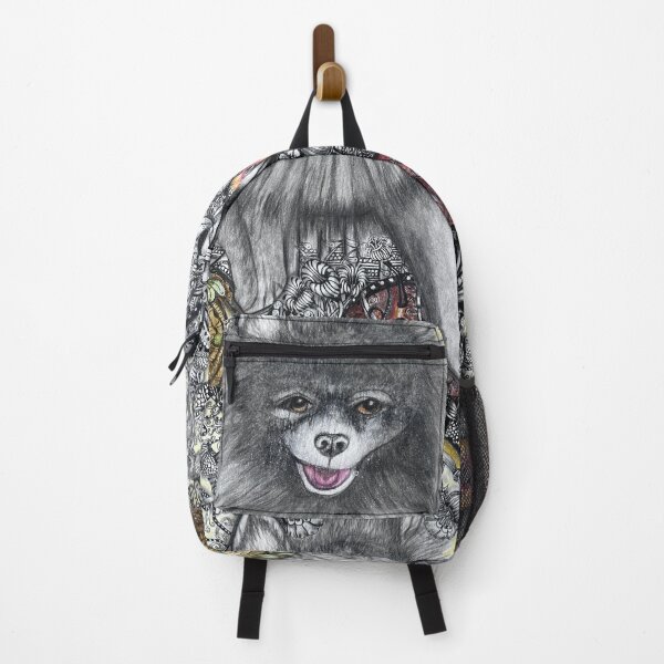 Item preview, Fluffy Pomeranian Portrait with Intricate Zentangle Background designed and sold by LorieFossaArt.