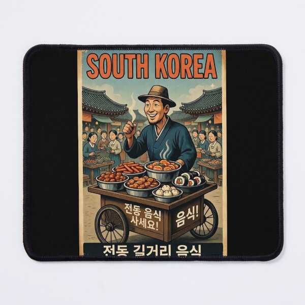 Item preview, South Korea Traditional Street Food Vintage Poster | Vintage Korean Market Food Art designed and sold by Dikshant Goyal.