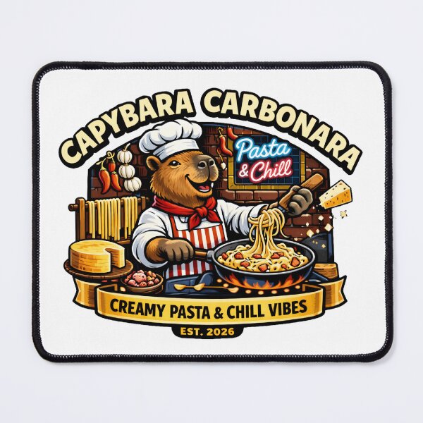 Item preview, Capybara Carbonara Funny Italian Chef Pasta designed and sold by octozap.