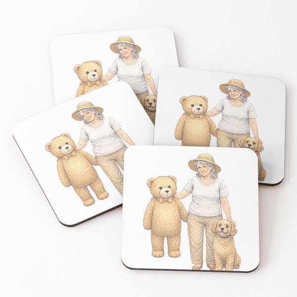 Item preview,  Grandma's Best Friends — Cute Teddy Bear & Dog Art Print Gift for Grandmothers designed and sold by Inka Moon Design.