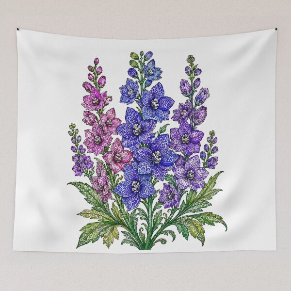Item preview, Intricate Larkspur - July Birth Flower designed and sold by PaintedbyCarol.