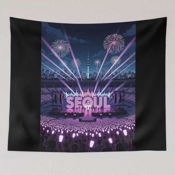 Item preview, Seoul K-Pop Concert Night Poster | South Korea Music Festival Neon Art designed and sold by Dikshant Goyal.