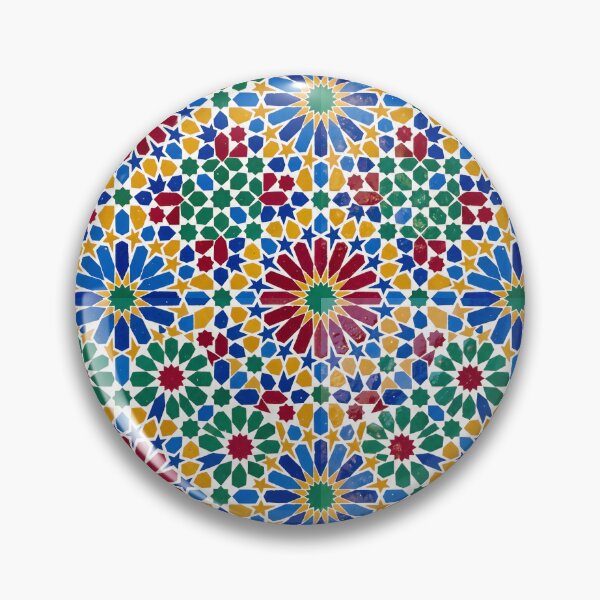 Item preview, Artistic Moroccan Zellige Colorful Geometric Mosaic designed and sold by SplashTastic.