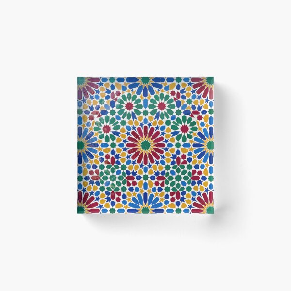 Item preview, Artistic Moroccan Zellige Colorful Geometric Mosaic designed and sold by SplashTastic.