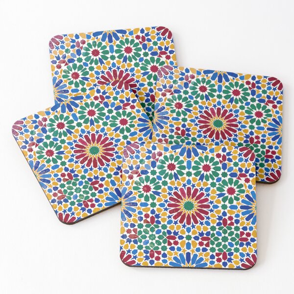 Item preview, Artistic Moroccan Zellige Colorful Geometric Mosaic designed and sold by SplashTastic.