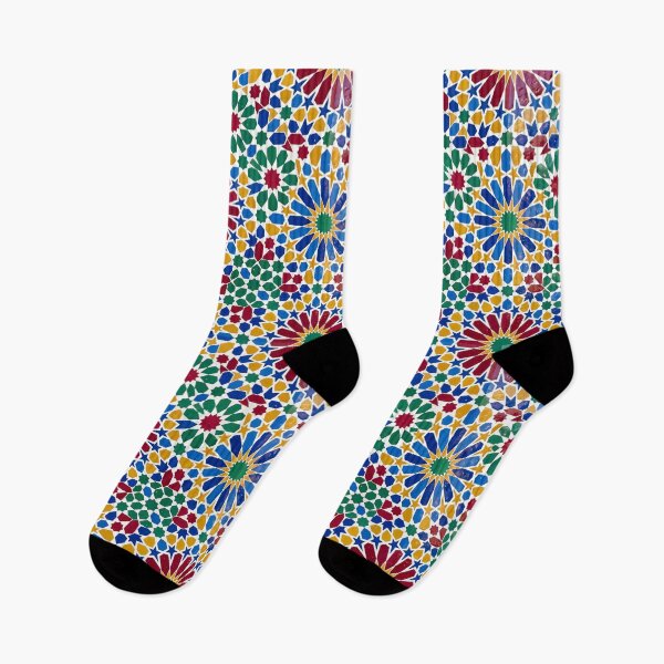 Item preview, Artistic Moroccan Zellige Colorful Geometric Mosaic designed and sold by SplashTastic.