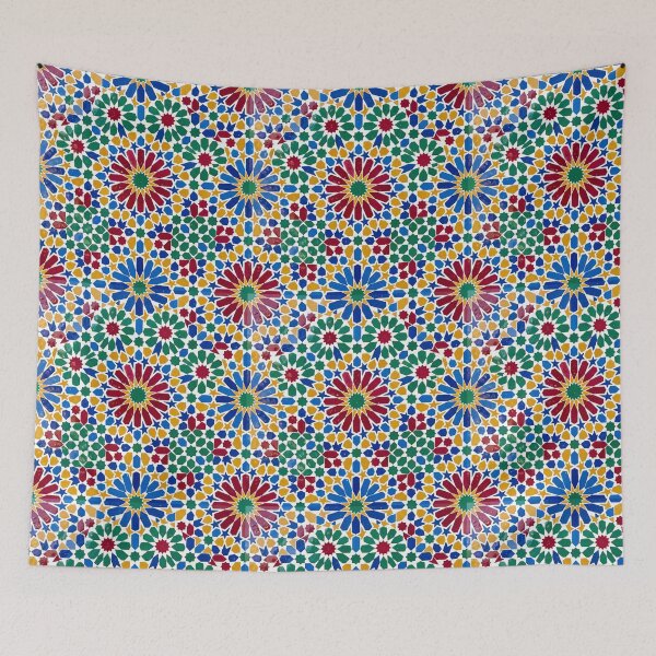 Item preview, Artistic Moroccan Zellige Colorful Geometric Mosaic designed and sold by SplashTastic.