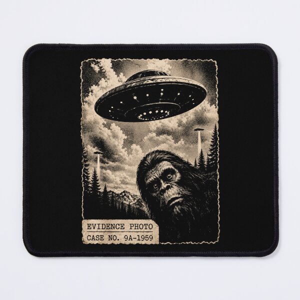 Item preview, Funny Bigfoot Graphic Tee Alien UFO Vintage Evidence Photo designed and sold by OndaLifeCo.