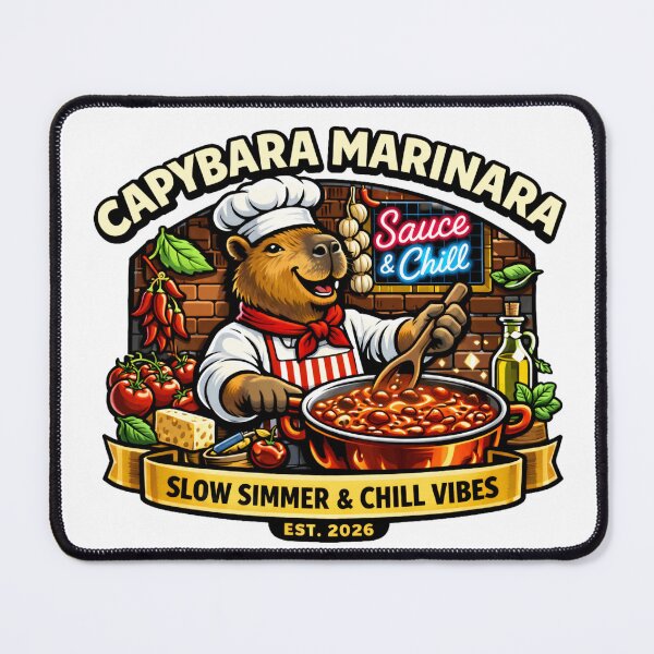 Item preview, Capybara Marinara Funny Pasta Chef designed and sold by octozap.