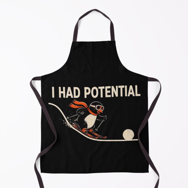 Item preview, I Had Potential Vintage Skiing Penguin Tee designed and sold by D-F-R-K.