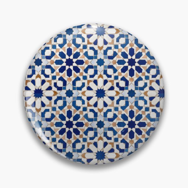 Item preview, Geometric Moroccan Mosaic Blue Star Tile designed and sold by SplashTastic.