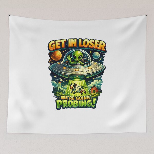 Item preview, Get In Loser We’re Going Probing! Funny Alien UFO Retro Vintage T-Shirt designed and sold by jahiggin.