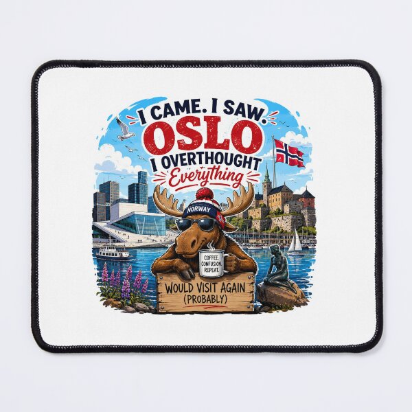 Item preview, I Came. I Saw. Oslo Overthought Everything T-Shirt | Funny Norway Travel Moose Graphic Tee designed and sold by Sushikidsntod.