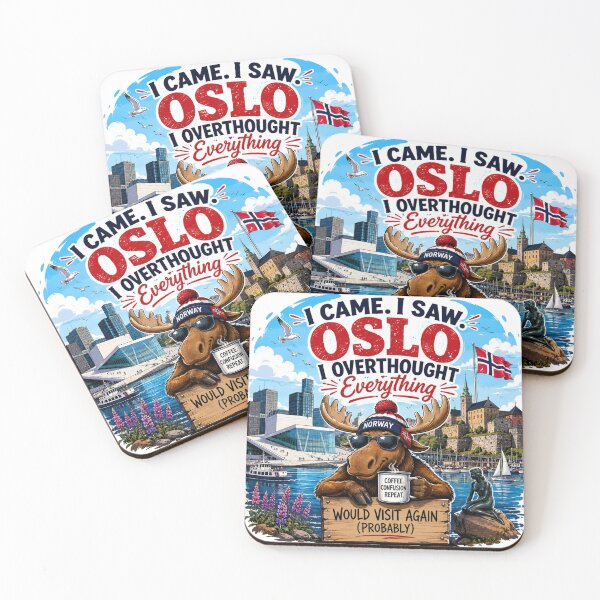 Item preview, I Came. I Saw. Oslo Overthought Everything T-Shirt | Funny Norway Travel Moose Graphic Tee designed and sold by Sushikidsntod.