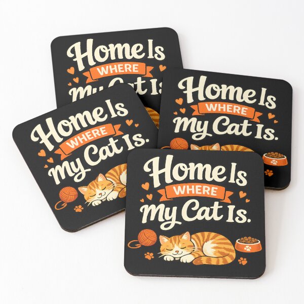 Item preview, Home Is Where My Cat Is – Cute Sleeping Ginger Cat Design designed and sold by blankTeeShirt.