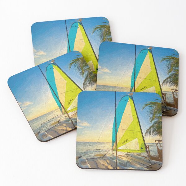 Item preview, Catamaran On A Caribbean  Beach Art designed and sold by Londonimages.
