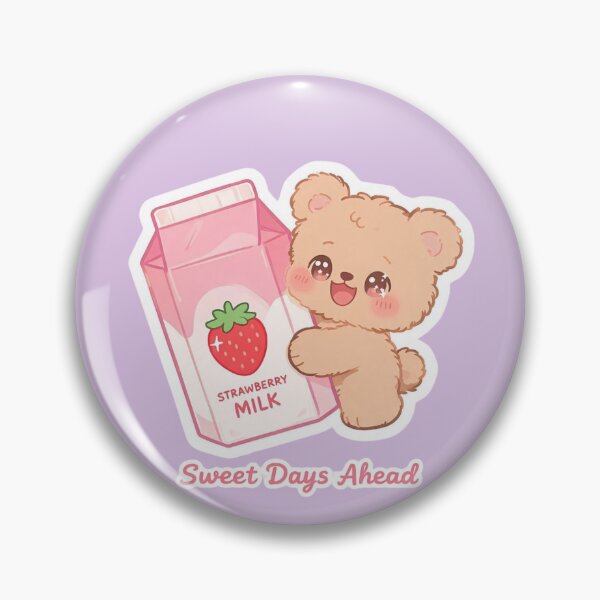 Item preview, Sweet Days Ahead Cute Chibi Bear with Strawberry Milk designed and sold by carestazafeli.