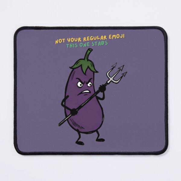 Item preview, Angry Eggplant Emoji With Pitchfork - Funny Dark Humor designed and sold by PM.