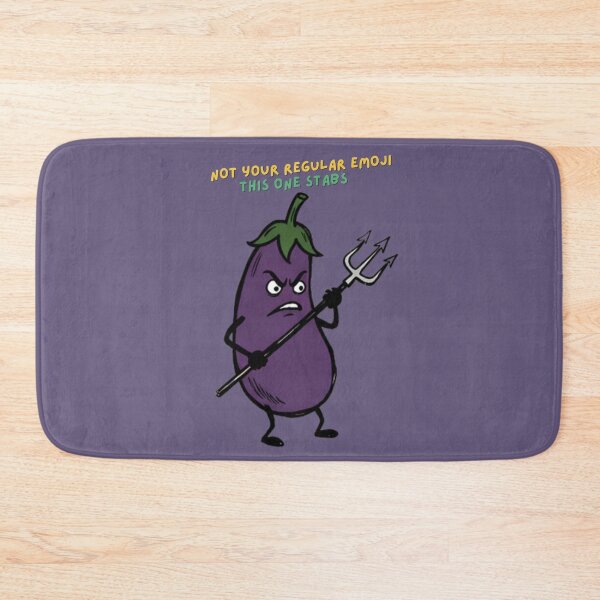 Item preview, Angry Eggplant Emoji With Pitchfork - Funny Dark Humor designed and sold by PM.