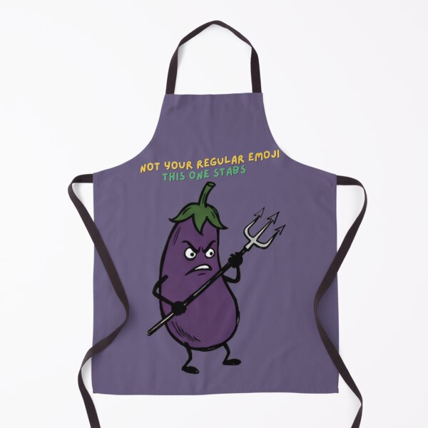 Item preview, Angry Eggplant Emoji With Pitchfork - Funny Dark Humor designed and sold by PM.