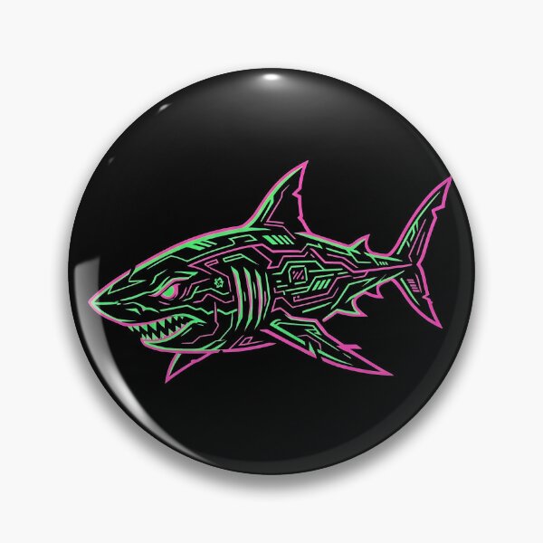 Item preview, Cyberpunk Pop Art Neon Tech Shark designed and sold by SplashTastic.