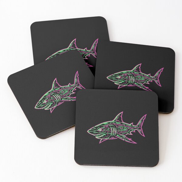Item preview, Cyberpunk Pop Art Neon Tech Shark designed and sold by SplashTastic.