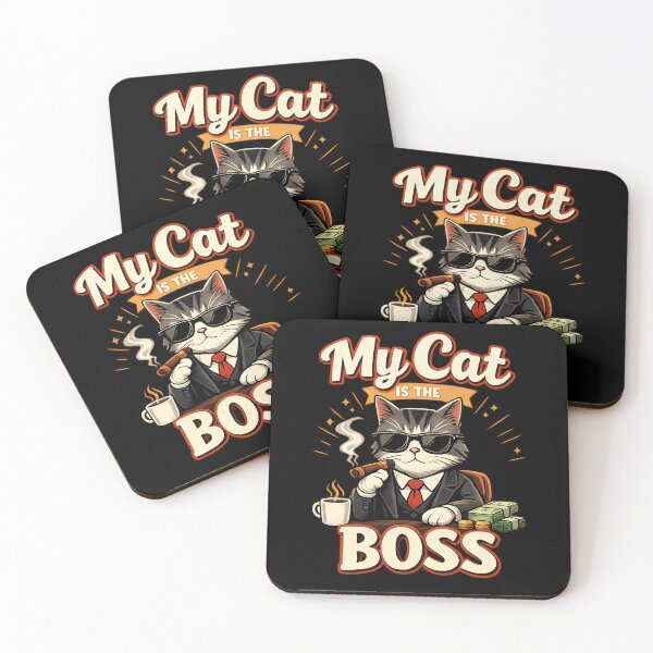 Item preview, My Cat Is The Boss – Funny Mafia Cat with Cigar Retro Design designed and sold by blankTeeShirt.