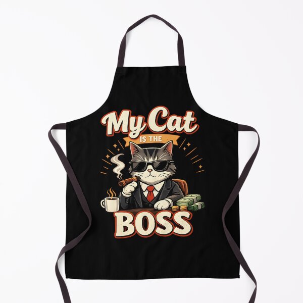 Item preview, My Cat Is The Boss – Funny Mafia Cat with Cigar Retro Design designed and sold by blankTeeShirt.