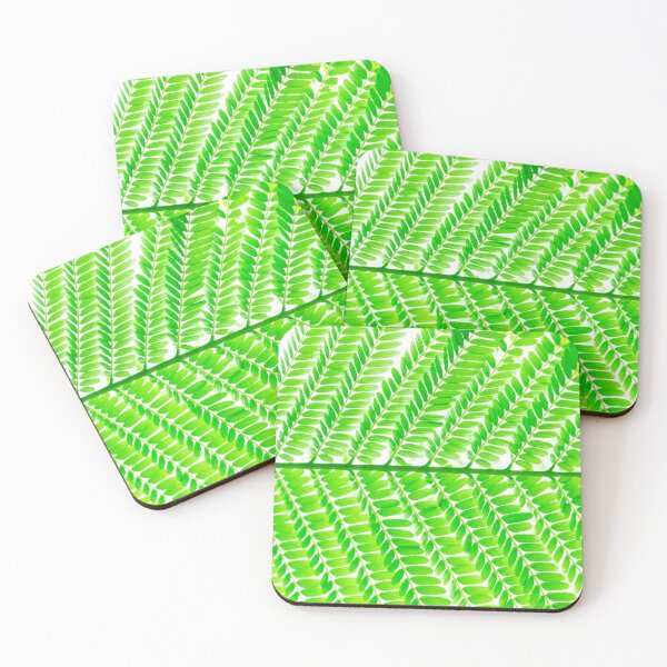 Item preview, Fresh green fern leaves pattern on white background designed and sold by TanalyFlowers.